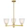 Arcadia Castile 28"W 3 Light Gold Stem Hung Chandelier w/ White Shade