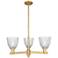 Arcadia Castile 28"W 3-Lt Brushed Brass Stem Chandelier w/ Clear Shade