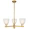 Arcadia Castile 28"W 3-Lt Brushed Brass Stem Chandelier w/ White Shade