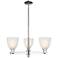 Arcadia Castile 28"W 3-Lt Polished Nickel Stem Chandelier w/ White Shade
