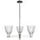Arcadia Castile 28"W 3-Lt Satin Nickel Stem Chandelier w/ Clear Shade