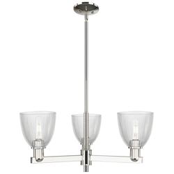 Arcadia Castile 28"W 3-Lt Satin Nickel Stem Chandelier w/ Clear Shade