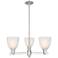 Arcadia Castile 28"W 3-Lt Satin Nickel Stem Chandelier w/ White Shade