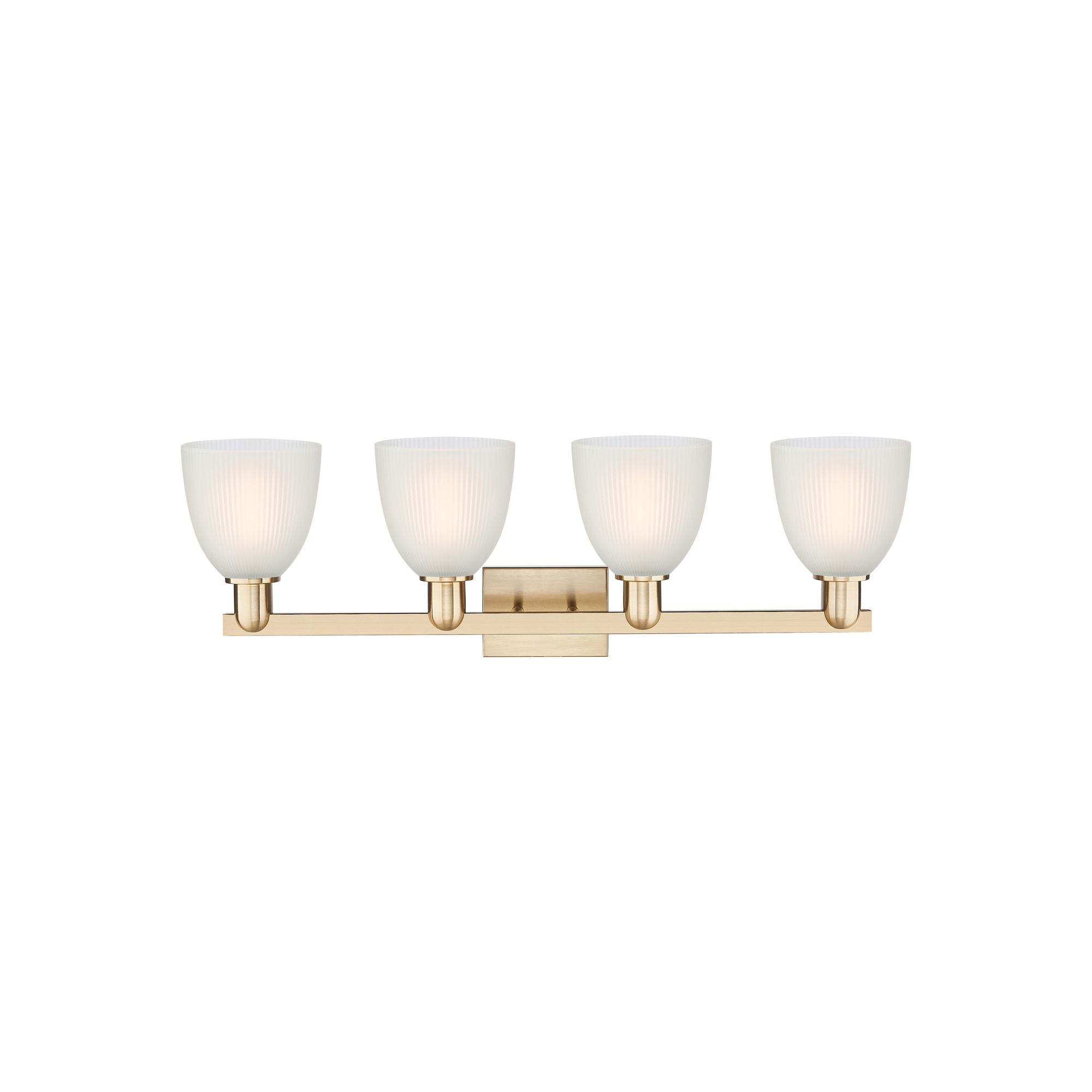 Image 2 Arcadia Castile 33"W 4 Light Bronze Vanity Light w/ White Shade more views