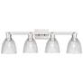 1_Arcadia Castile 33"W 4 Light Brushed Nickel Bath Light w/ Clear Shade