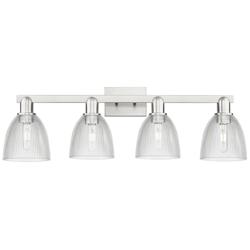 Arcadia Castile 33"W 4 Light Brushed Nickel Bath Light w/ Clear Shade