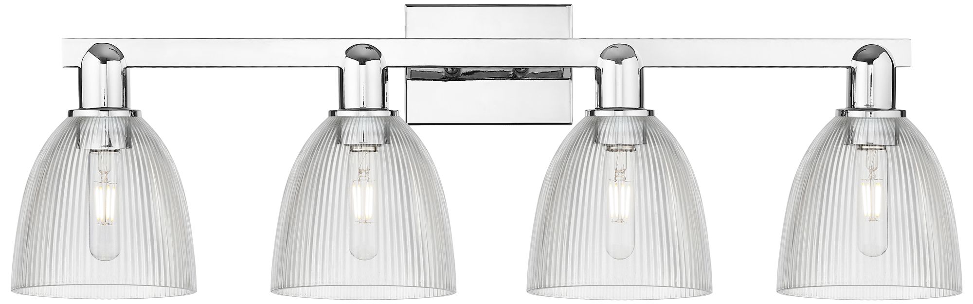 Arcadia Castile 33"W 4 Light Chrome Vanity Light w/ Clear Shade