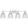 1_Arcadia Castile 33"W 4 Light Chrome Vanity Light w/ Clear Shade