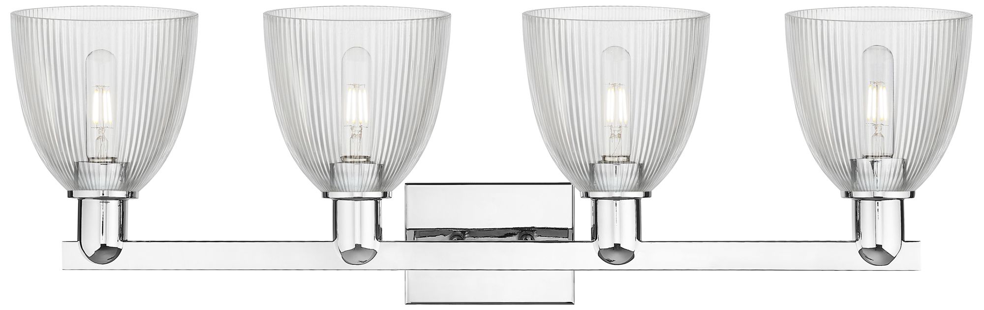 Image 2 Arcadia Castile 33"W 4 Light Chrome Vanity Light w/ Clear Shade more views