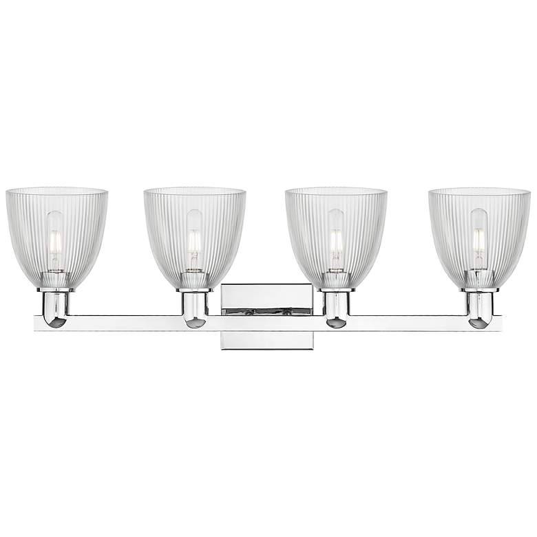 Image 2 Arcadia Castile 33"W 4 Light Chrome Vanity Light w/ Clear Shade more views