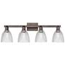 1_Arcadia Castile 33"W 4 Light Oiled Bronze Vanity Light w/ Clear Shade
