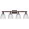 Arcadia Castile 33"W 4 Light Oiled Bronze Vanity Light w/ Clear Shade