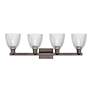 2_Arcadia Castile 33"W 4 Light Oiled Bronze Vanity Light w/ Clear Shade more views