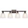 Arcadia Castile 33"W 4 Light Oiled Bronze Vanity Light w/ White Shade