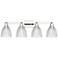 Arcadia Castile 33"W 4 Light Polished Nickel Bath Light w/ Clear Shade