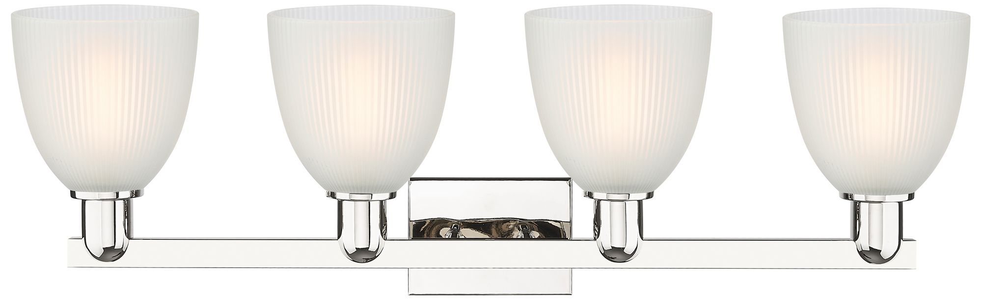 Image 2 Arcadia Castile 33"W 4 Light Polished Nickel Bath Light w/ White Shade more views
