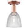Arcadia Castile 6"W Antique Copper Semi.Flush Mount With Clear Shade
