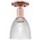Arcadia Castile 6"W Antique Copper Semi.Flush Mount With Clear Shade