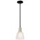 Arcadia Castile 6"W Black Brass Stem Hung Mini Pendant w/ White Shade
