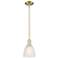 Arcadia Castile 6"W Brass Stem Hung Mini Pendant With White Shade