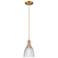 Arcadia Castile 6"W Brushed Brass Cord Mini Pendant w/ Clear Shade