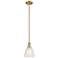 Arcadia Castile 6"W Brushed Brass Stem Mini Pendant w/ White Shade