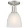 Arcadia Castile 6"W Brushed Nickel Semi.Flush Mount With White Shade