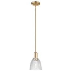 Arcadia Castile 6"W Champagne Bronze Stem Mini Pendant w/ Clear Shade