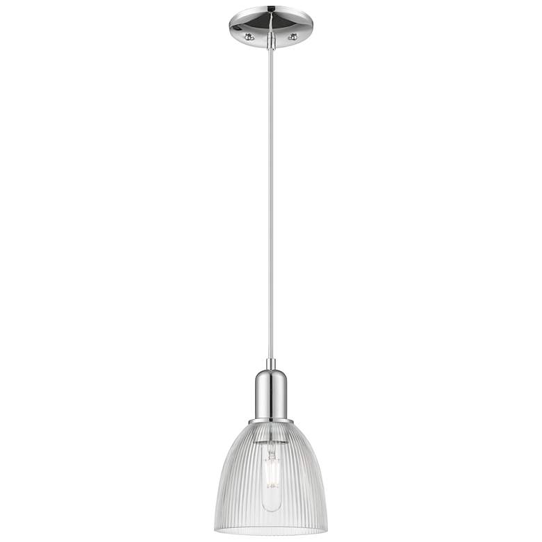 Image 1 Arcadia Castile 6"W Chrome Cord Hung Mini Pendant w/ Clear Shade