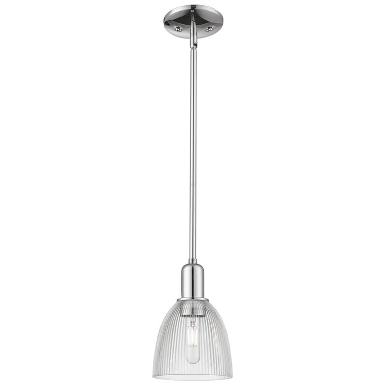 Image 1 Arcadia Castile 6"W Chrome Stem Hung Mini Pendant w/ Clear Shade