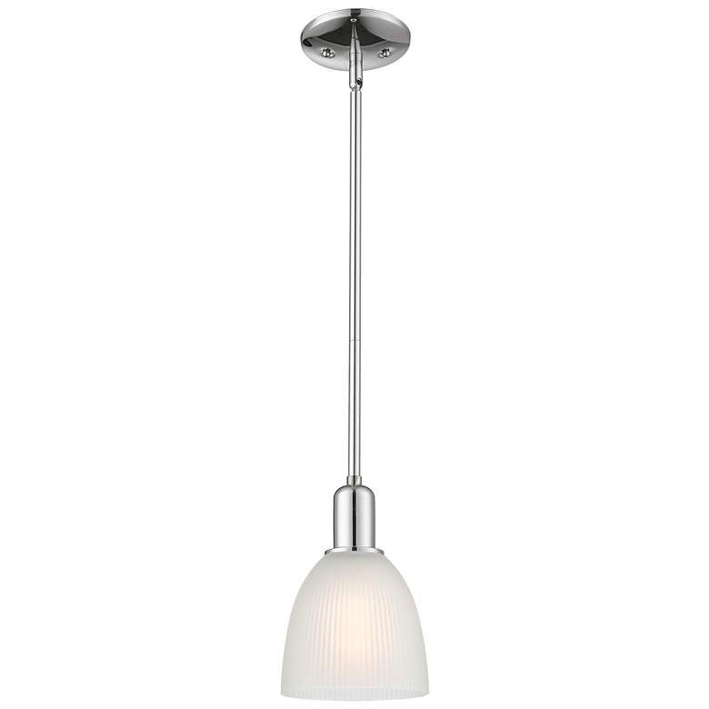 Image 1 Arcadia Castile 6"W Chrome Stem Hung Mini Pendant w/ White Shade