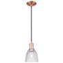 1_Arcadia Castile 6"W Copper Cord Hung Mini Pendant With Clear Shade