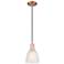 Arcadia Castile 6"W Copper Cord Hung Mini Pendant With White Shade