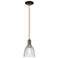 Arcadia Castile 6"W Oiled Bronze Cord Hung Mini Pendant w/ Clear Shade