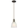 Arcadia Castile 6"W Oiled Bronze Cord Hung Mini Pendant w/ White Shade