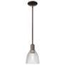Arcadia Castile 6"W Oiled Bronze Stem Hung Mini Pendant w/ Clear Shade