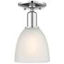 Arcadia Castile 6"W Polished Chrome Semi.Flush Mount With White Shade