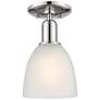 Arcadia Castile 6"W Polished Nickel Semi.Flush Mount With White Shade