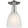 Arcadia Castile 6"W Polished Nickel Semi.Flush Mount With White Shade