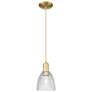 Arcadia Castile 6"W Satin Gold Cord Hung Mini Pendant With Clear Shade