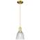 Arcadia Castile 6"W Satin Gold Cord Hung Mini Pendant With Clear Shade