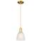 Arcadia Castile 6"W Satin Gold Cord Hung Mini Pendant With White Shade