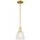 Arcadia Castile 6"W Satin Gold Stem Hung Mini Pendant With White Shade