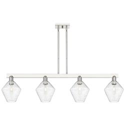 Arcadia Cindyrella 51"W 4-Lt Polish Nickel Stem Island Light w/ Seedy Shade
