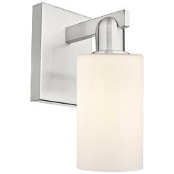 Arcadia Clymer 11"H Brushed Satin Nickel Sconce With Matte White Shade