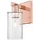 Arcadia Clymer 11" High Antique Copper Sconce With Clear Shade