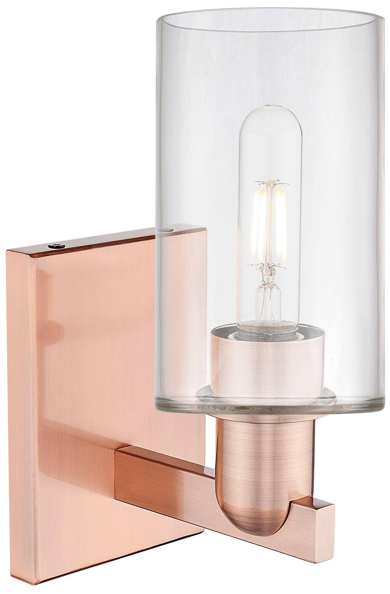 Image 2 Arcadia Clymer 11" High Antique Copper Sconce With Clear Shade more views