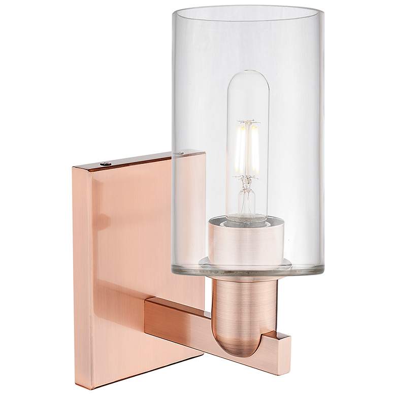 Image 2 Arcadia Clymer 11" High Antique Copper Sconce With Clear Shade more views