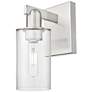 1_Arcadia Clymer 11" High Brushed Satin Nickel Sconce With Clear Shade