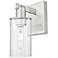 Arcadia Clymer 11" High Brushed Satin Nickel Sconce With Clear Shade